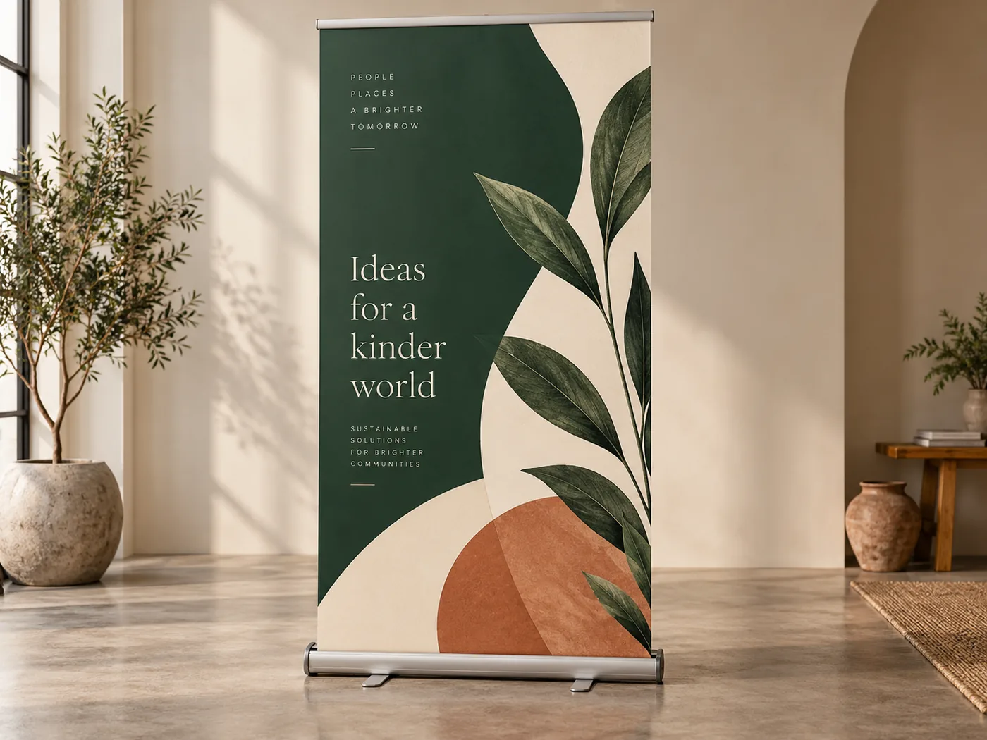 Freestanding printed exhibition banner